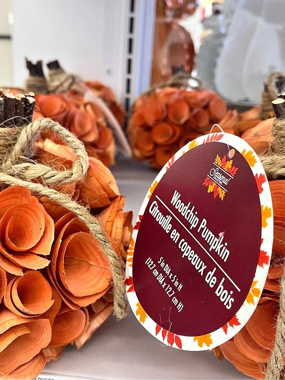 Set of 2! BRAND NEW Creative Woodchip Pumpkins in Orange